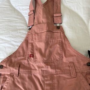 Dickies Coral Overalls with Logo Patch